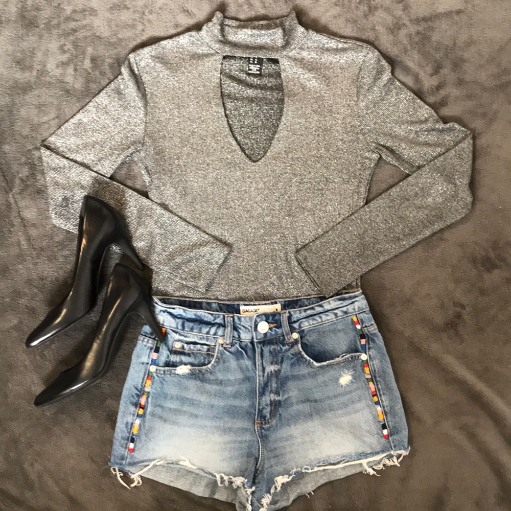 Silver body suit